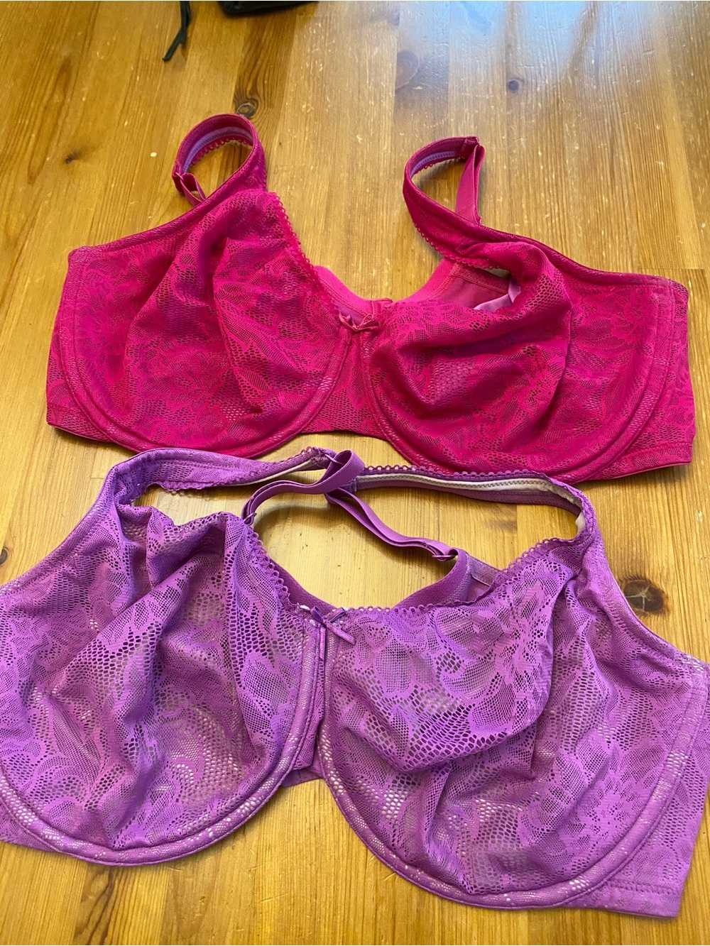 Lane Bryant Lace Underwire Bras in Bright Pink and Lavender